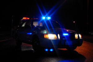 police car at night